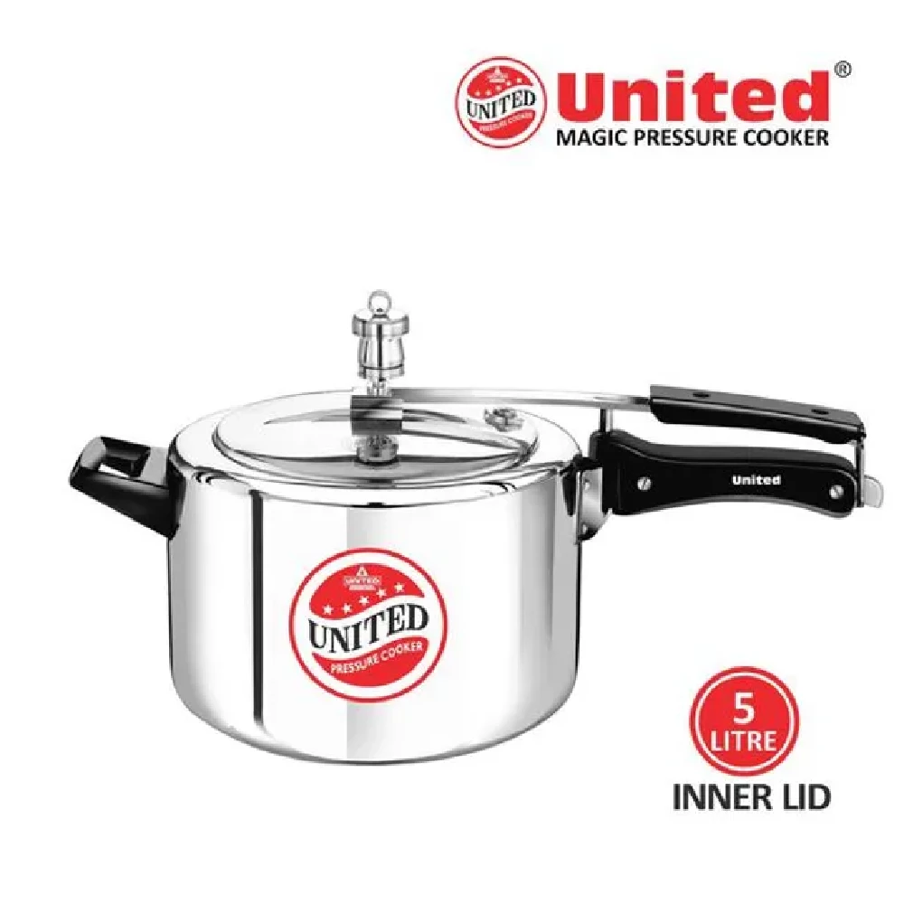 United Aluminium Inner Lid Pressure Cooker - Induction Base, 5 L-2.webp